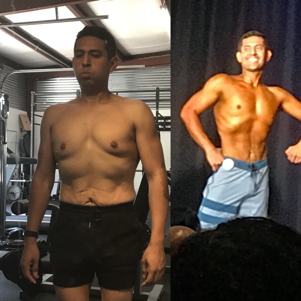 Marcelino before and after personal training transformation in Austin, TX
