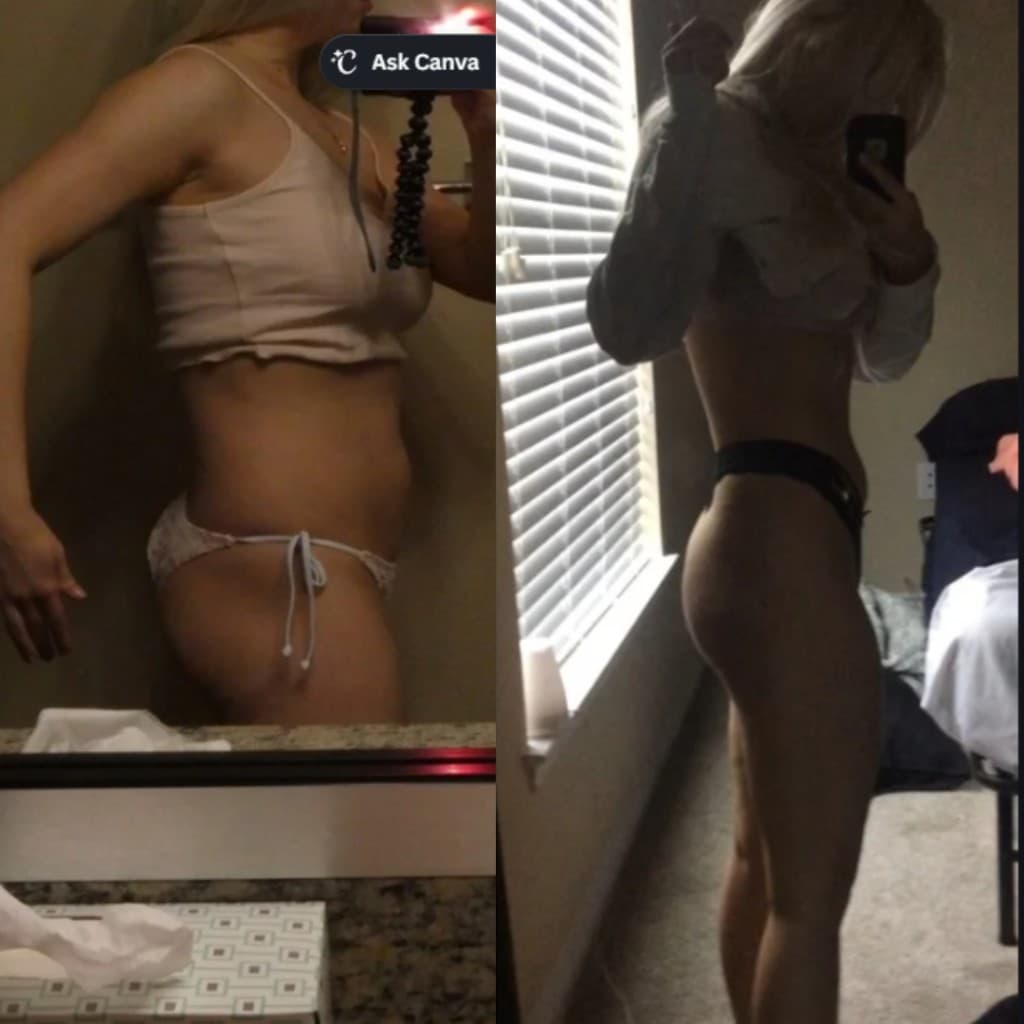 Taylor before and after personal training transformation in Austin, TX